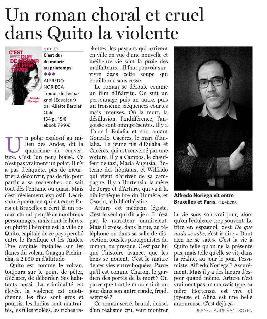 Couverture du livre « C'est dur de mourir au printemps » de Alfredo Noriega