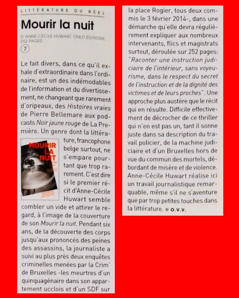 Couverture du livre « Mourir la nuit » de Anne-Cécile Huwart