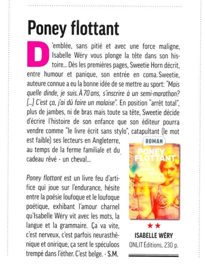 Couverture du livre « Poney Flottant » de Isabelle Wéry