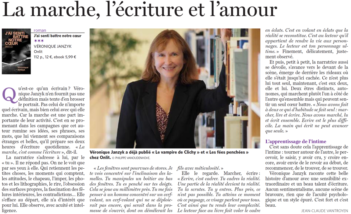 Couverture du livre « J'ai senti battre notre coeur » de Véronique Janzyk