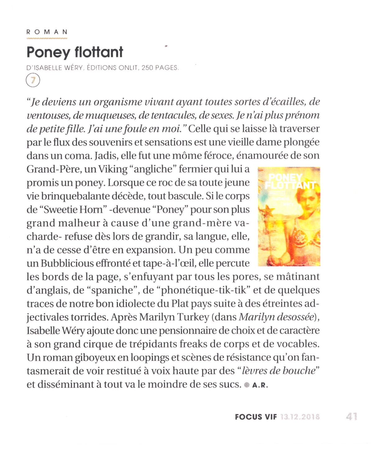 Couverture du livre « Poney Flottant » de Isabelle Wéry